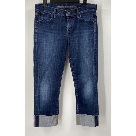 Citizens of Humanity Dani Crop Jeans Dark Blue Size 27 - Picture 1 of 4
